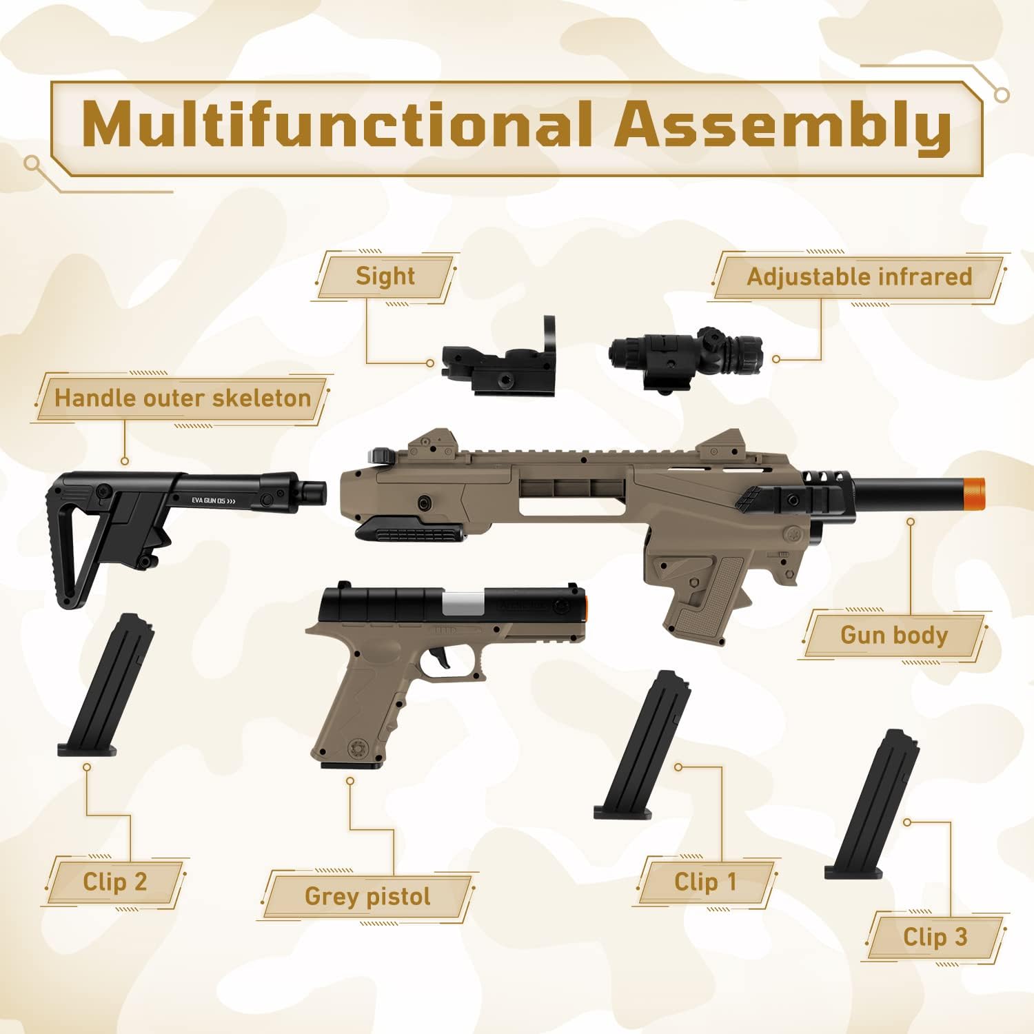 Toys Gun Shell Ejecting Design - 2 Modes