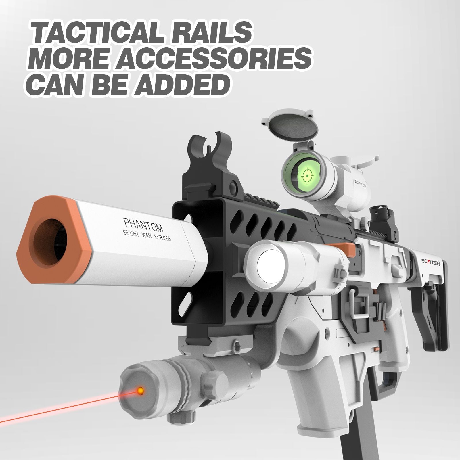 SOFITEN Toy Gun Rifle - 120 Darts, IR and Flashlight