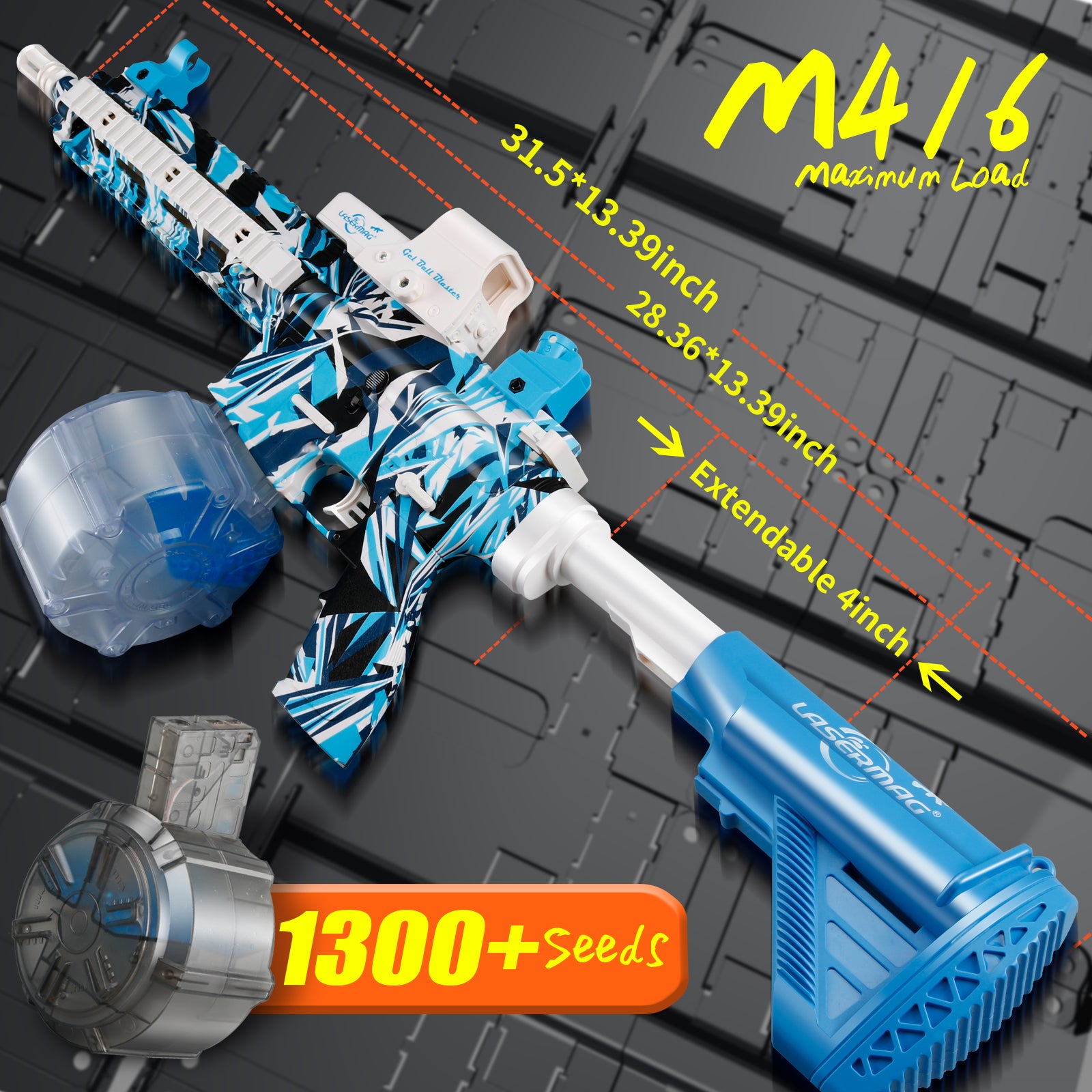 Gel Ball Blaster M416 - 40,000 Free Gel Balls