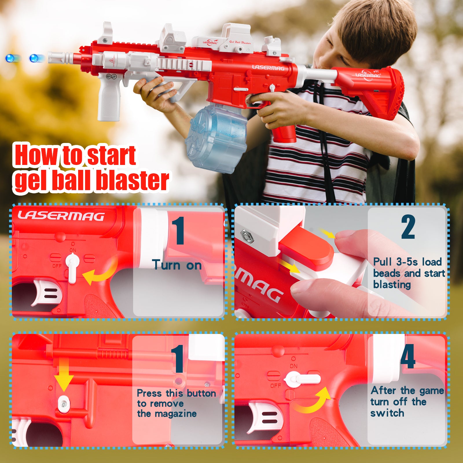 Gel Ball Blaster M416 - 40,000 Free Gel Balls