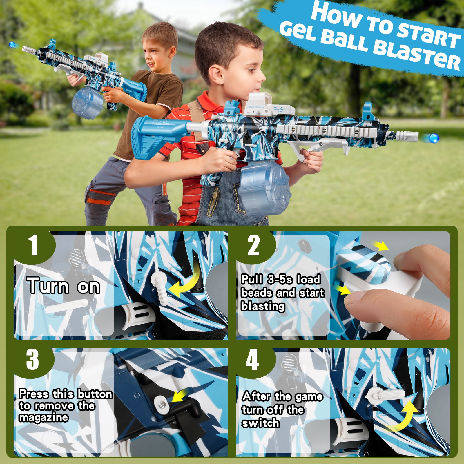 Gel Ball Blaster M416 - 40,000 Free Gel Balls