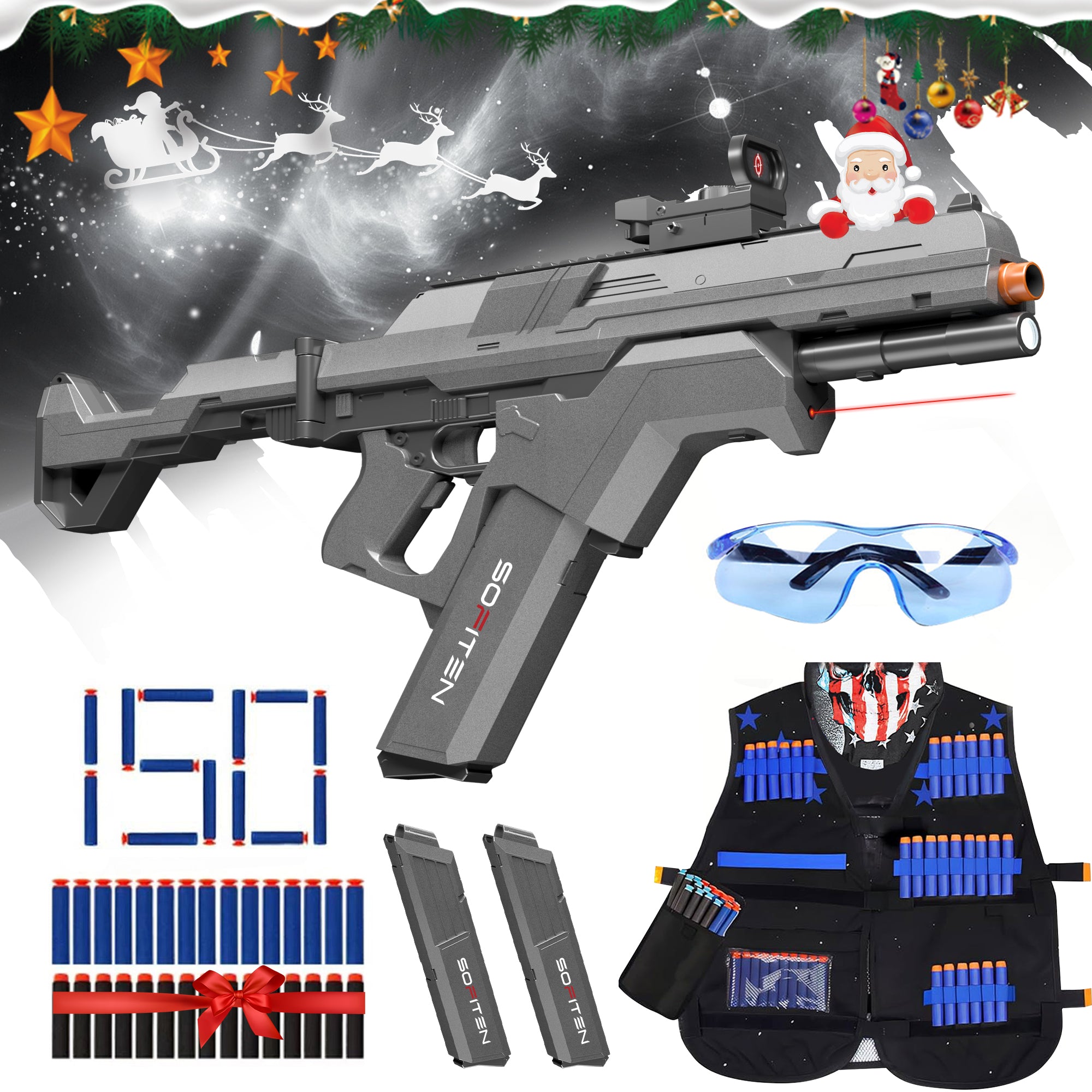 SOFITEN Ascend Toy Guns - 150 Darts, Tactical Vest Set